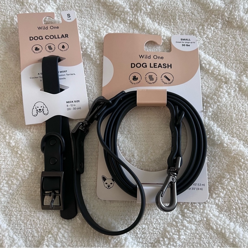 NEW Wild One leash and collar black set size small - Picture 2 of 10